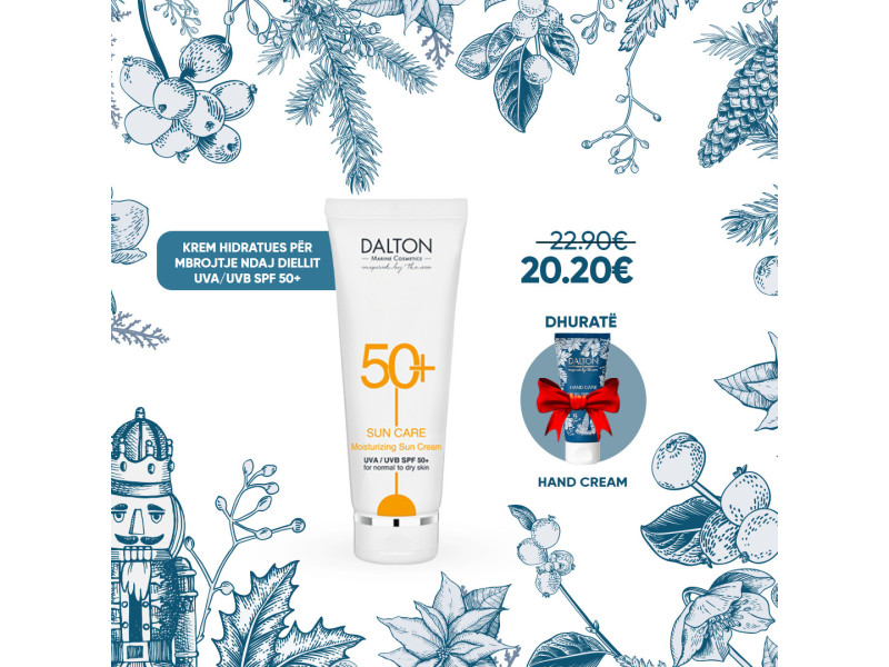 Krem hidratues për mbrojtje ndaj diellit UVA/UVB SPF 50+, 75ml (1+1 Dhuratë)